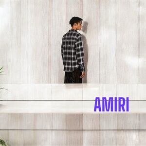 AMIRI Glitter Plaid Oversized Shirt sz XL